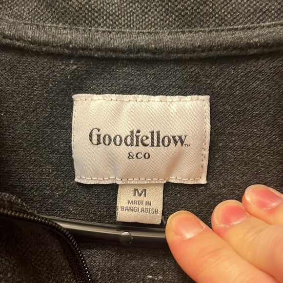 Men’s black and gray goodfellow & co zip up jacket size Medium - Picture 2 of 8